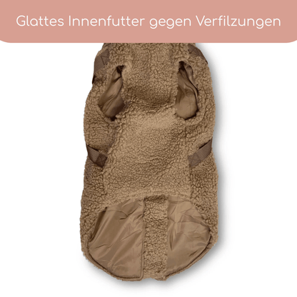 Teddyfleece-Hundemantel – Warm &amp; Kuschelig mit Integriertem Geschirr - Flokido