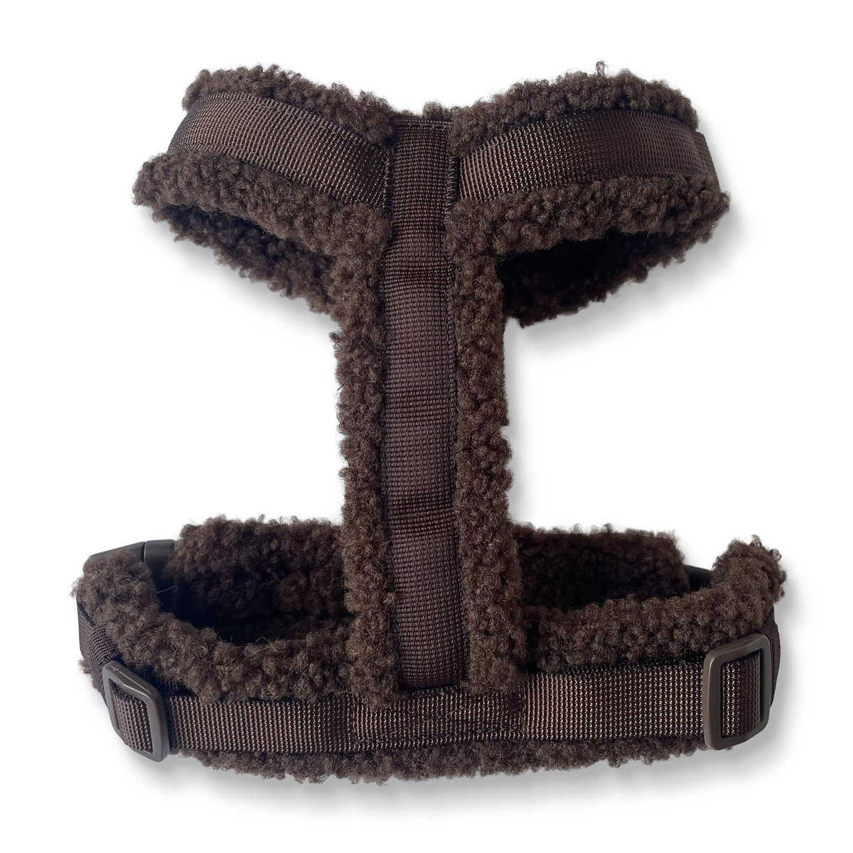 Y-Geschirr mit superweichem Teddyfleece – Espresso - Flokido