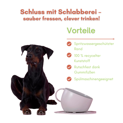 Antischlabbernapf Tassenform – 2,5L, Recycelt &amp; Spritzfreies Trinken